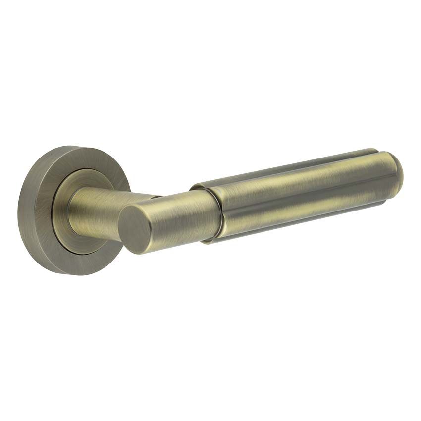 Picture of Bloom Door Handle in Antique Brass- JV848AB