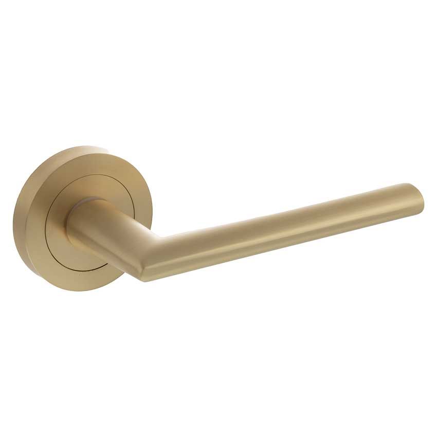 Picture of Alabama Lever Door Handle On A Round Rose - S43Rsb