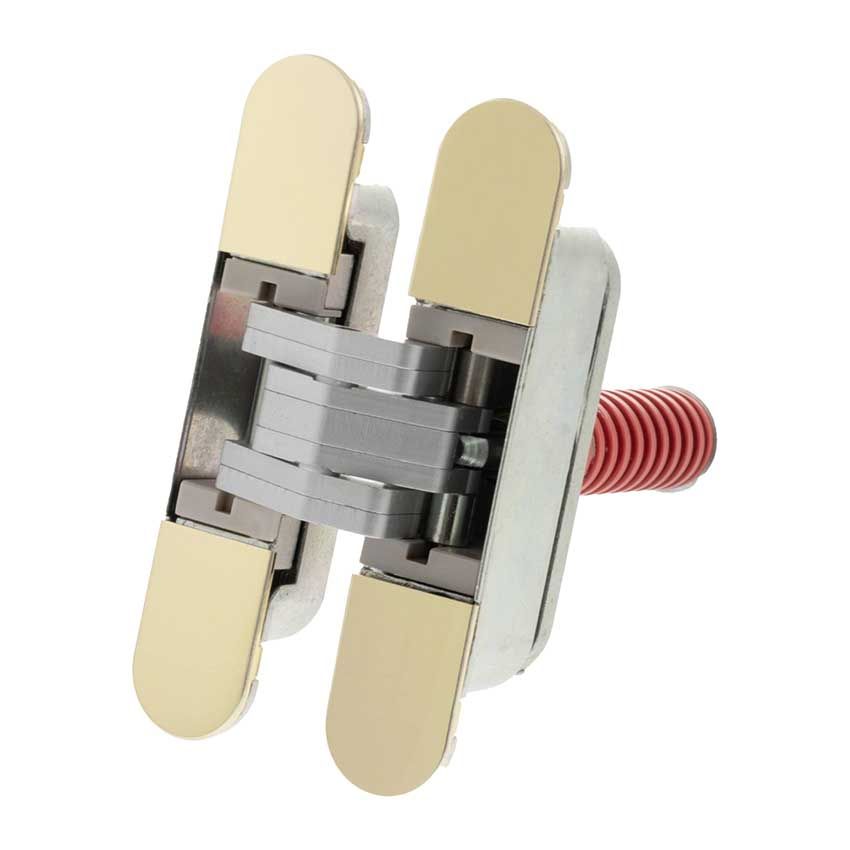 Picture of AGB Eclipse 3.2 Heavy Duty Self Closing Concealed Hinge In Polished Brass - AGBH32SHDPB