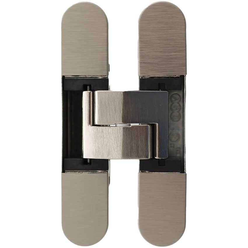 Picture of AGB Eclipse Fire Rated Adjustable Concealed Hinge In Satin Nickel - AGBH32SN