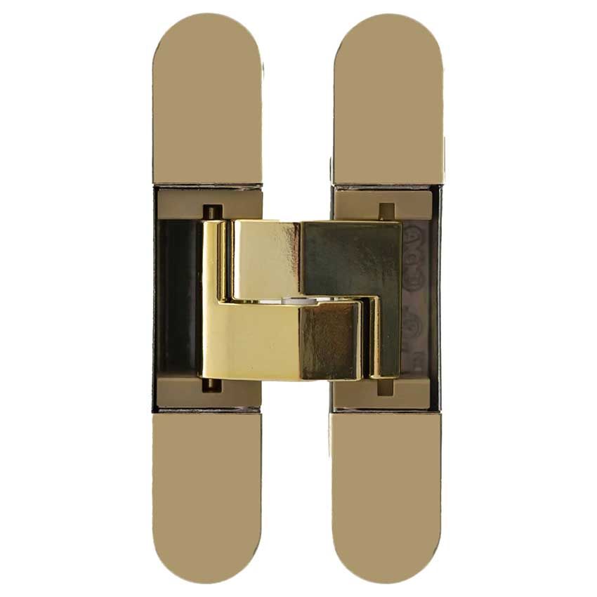 Picture of AGB Eclipse Fire Rated Adjustable Concealed Hinge In Polished Brass - AGBH32PB