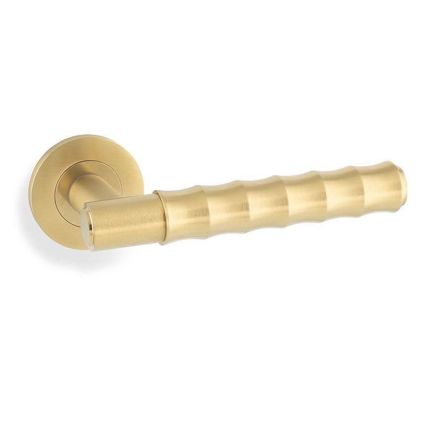 Picture of Spitfire Bamboo Lever on Rose In Satin Brass PVD - AW225SBPVD