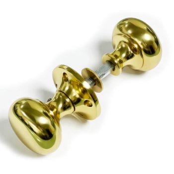 Mushroom Rim Mortice Door Knobs -Polished Brass- JV176APB