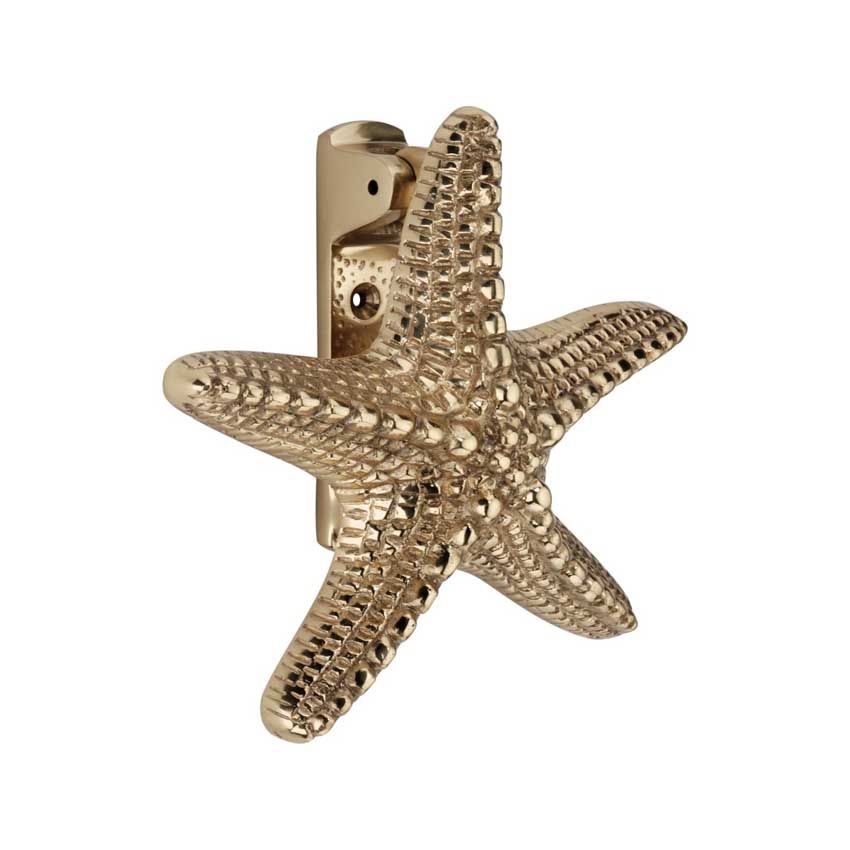 Picture of Starfish Door Knocker In Polished Brass - SB4112PB