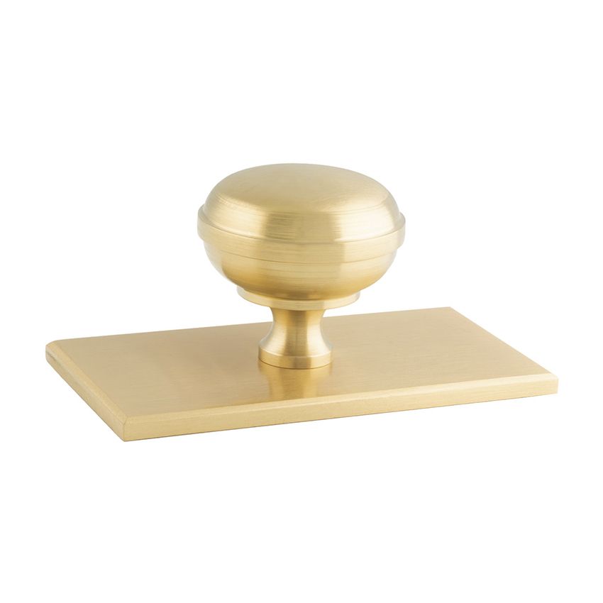 Picture of Quantock Cupboard Knob  On A Rectangular Backplate  - AW826-34-SBPVD - BP76SB