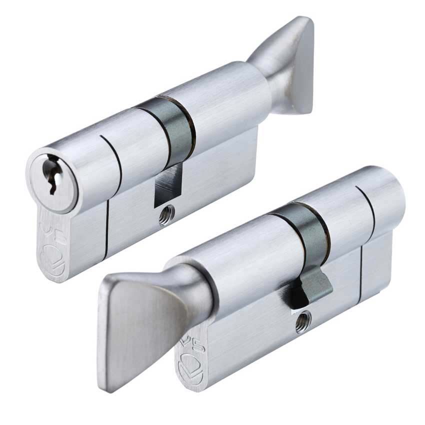 Picture of Master Keyed Euro Cylinder and Turn - Satin Chrome - V5EPCTSCMK1