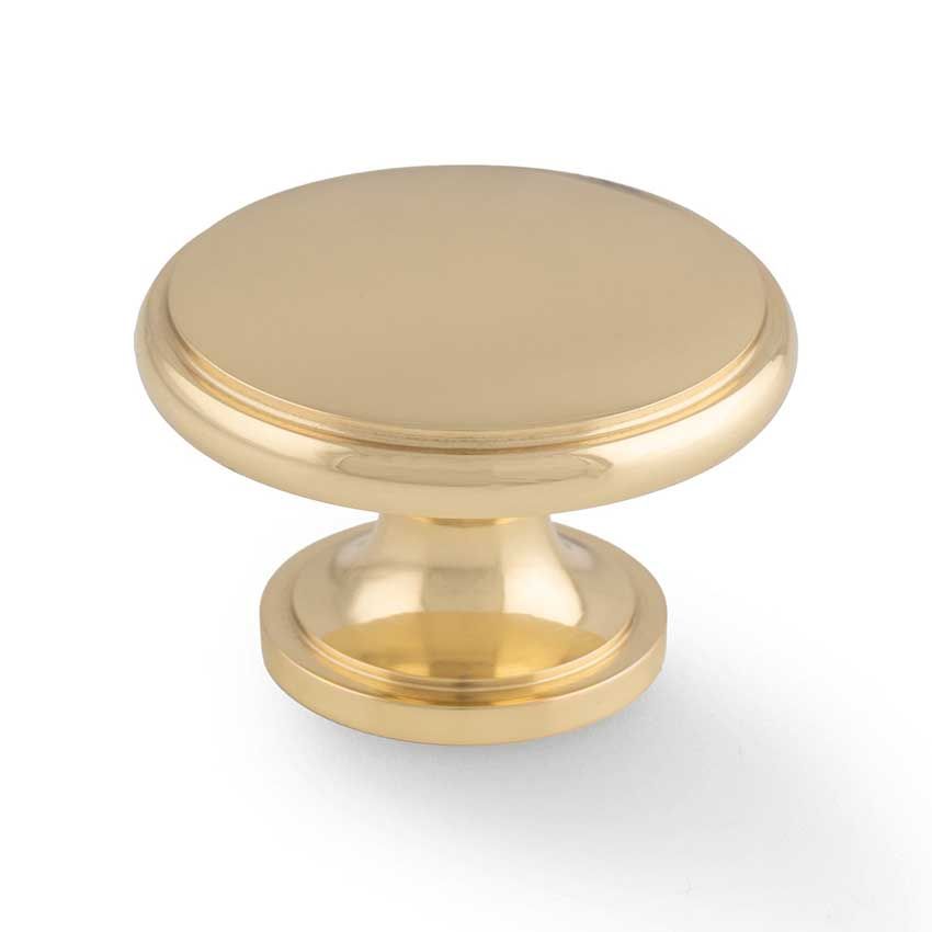 Picture of Cambridge Round Cupboard Knob In Polished Brass - AW849-38-PB