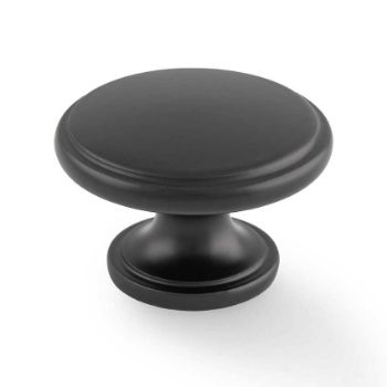 Picture of Cambridge Round Cupboard Knob In Black - AW849-38-BL