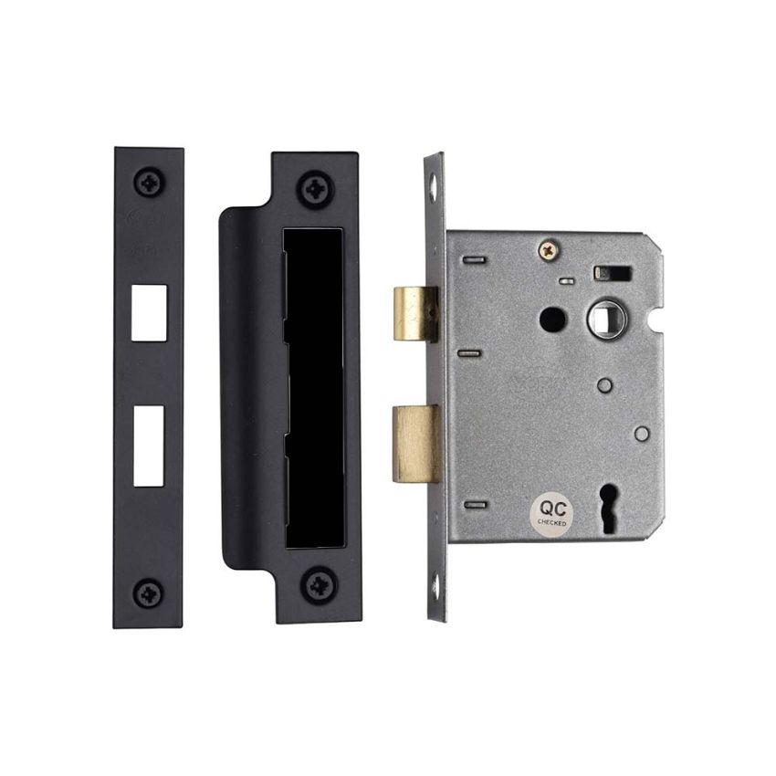 Matt black 3 lever sash lock