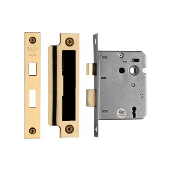 Polished brass 3 lever sash lock