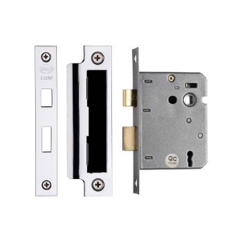 Polished chrome 3 lever sash lock