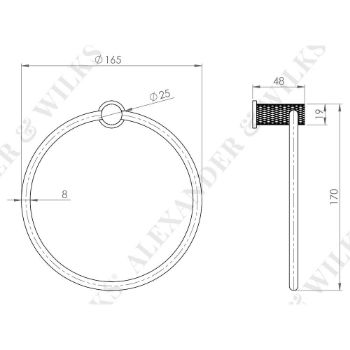 Picture of Brunel Diamond Knurled Towel RIng In SatIn Brass PVD - AW451SBPVD