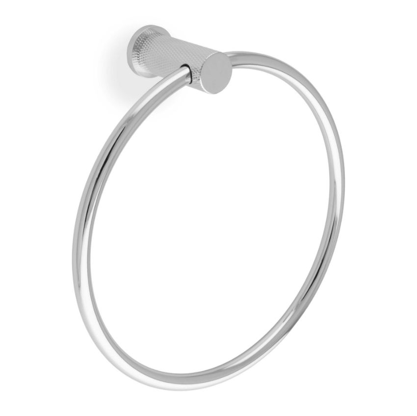 Picture of Brunel Diamond Knurled Towel RIng In Polished Chrome - AW451PC