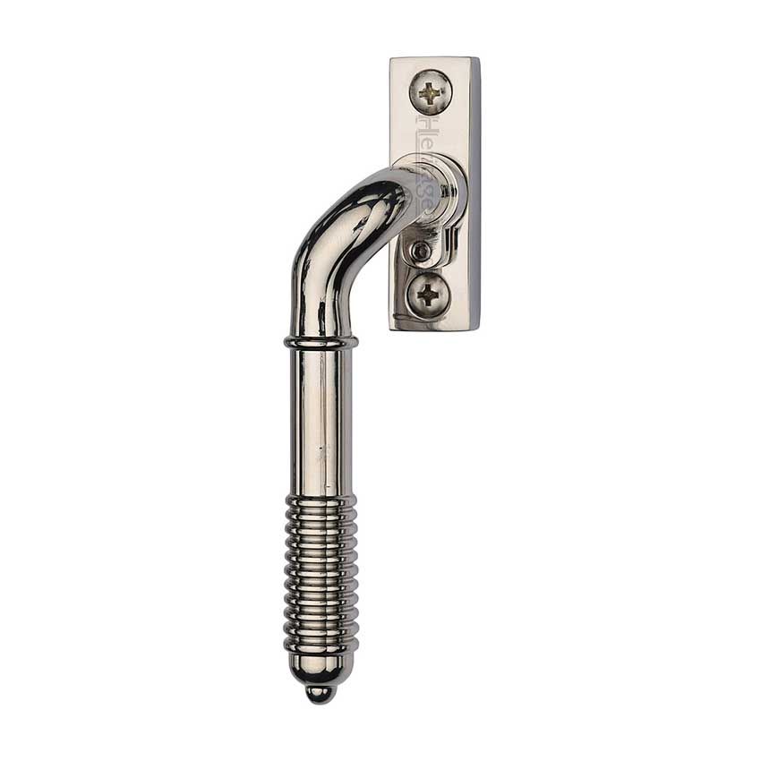 Picture of Heritage Brass Lockable Espagnolette Handle, Left Handed Reeded Design In Polished Nickel - V895L LH-PNF