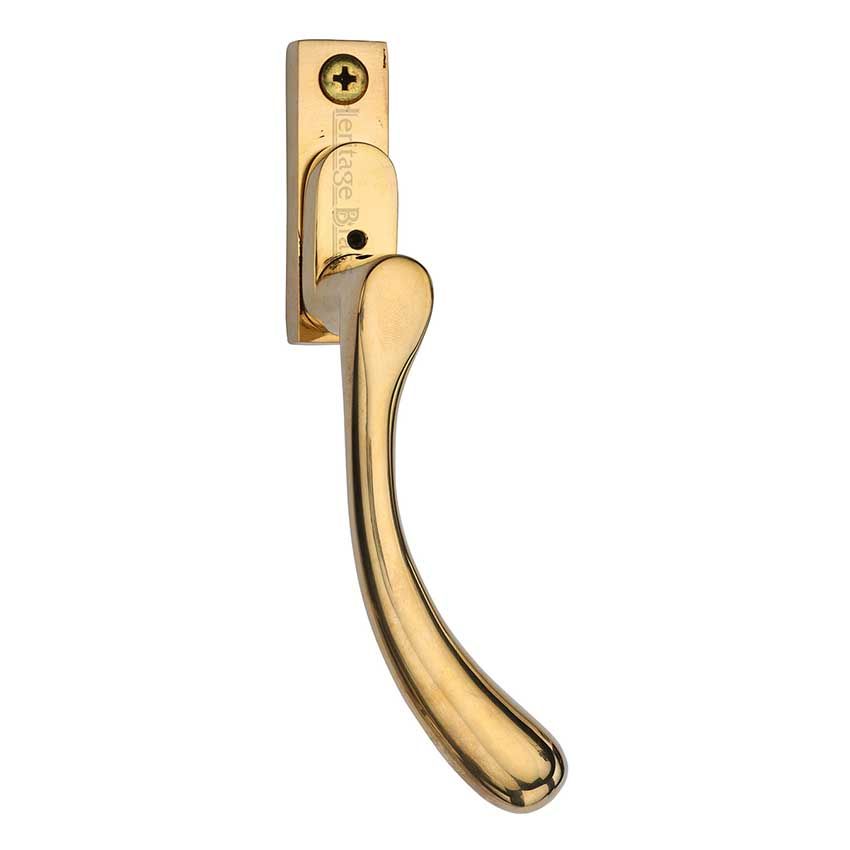 Picture of Heritage Brass Right-Handed Espagnolette Handle In Unlacquered Brass - V1009L-RH-ULB