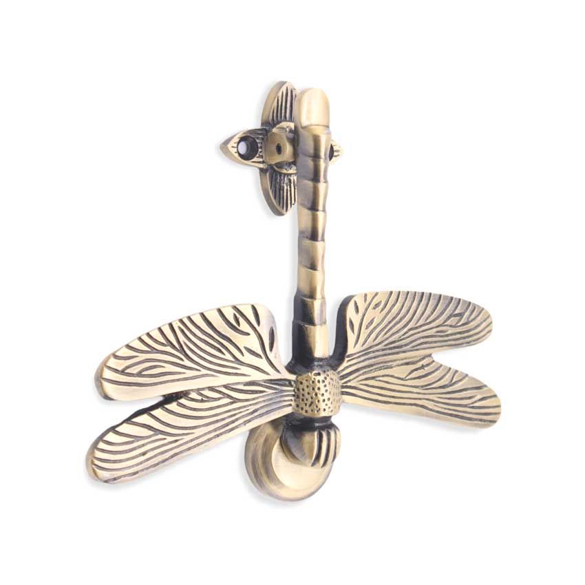 Picture of Dragonfly Door Knocker In Antique Brass - SB4108ANT