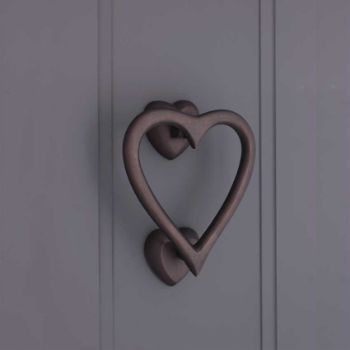 Picture of Heart Door Knocker In Aged Bronze - SB4110ABZ