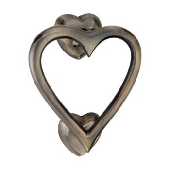 Picture of Heart Door Knocker In Antique Brass - SB4110ANT