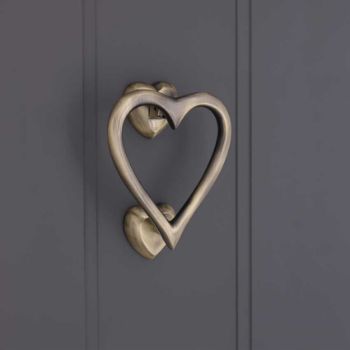 Picture of Heart Door Knocker In Antique Brass - SB4110ANT