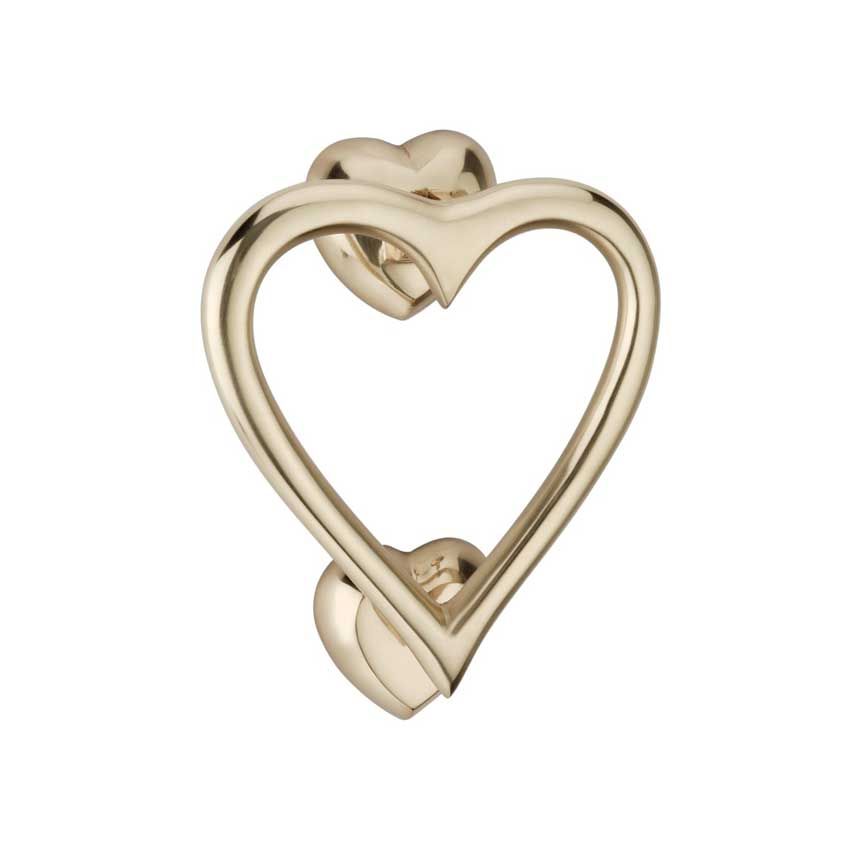 Picture of Heart Door Knocker In Polished Brass - SB4110PB