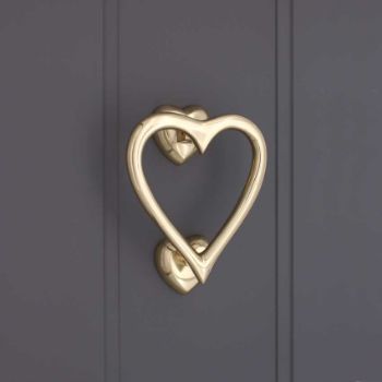 Picture of Heart Door Knocker In Polished Brass - SB4110PB