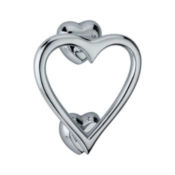 Picture of Heart Door Knocker In Polished Chrome - SB4110PC