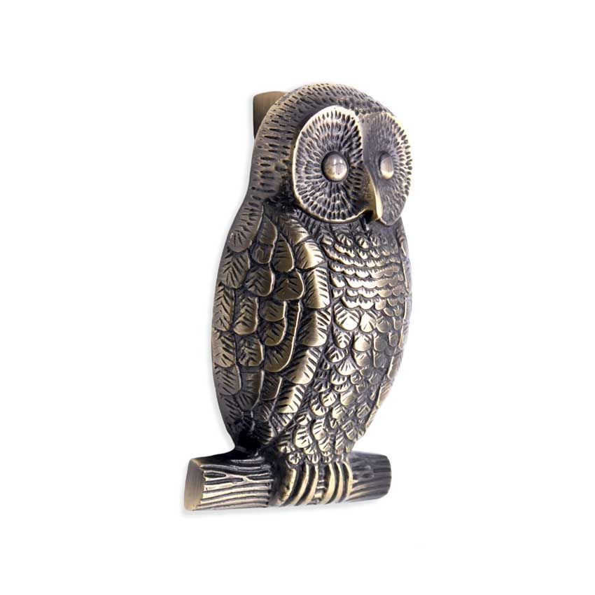 Picture of Owl Door Knocker In Antique Brass - SB4109ANT