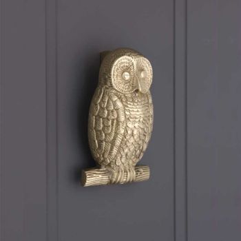 Picture of Owl Door Knocker In Polished Brass - SB4109PB