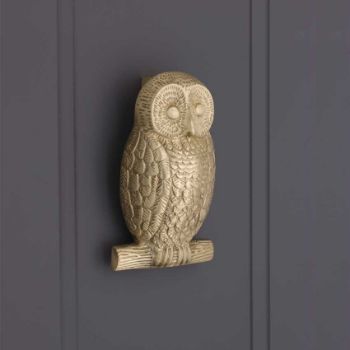 Picture of Owl Door Knocker In Satin Brass - SB4109SB