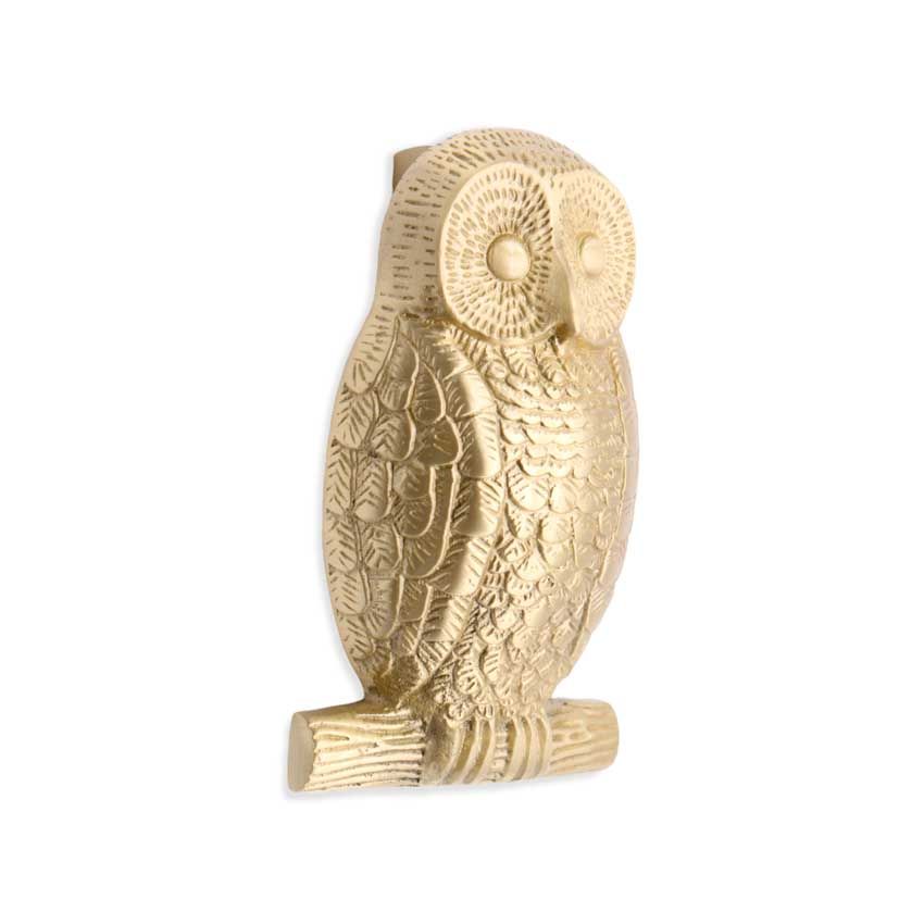 Picture of Owl Door Knocker In Satin Brass - SB4109SB