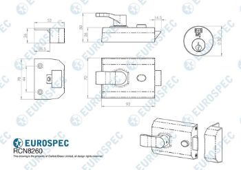 Picture of Rim Cylinder Night Latch In Satin Brass - RCN8260SB