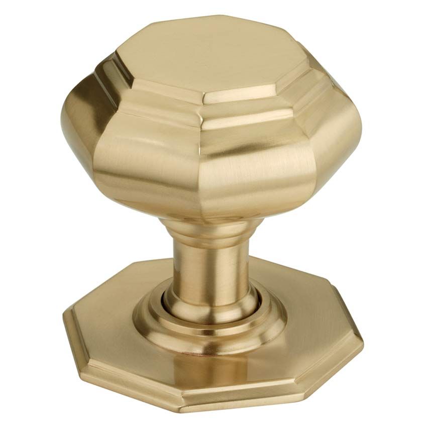 Picture of Large Octagonal Centre Door Knob In Satin Brass - SB2201SB