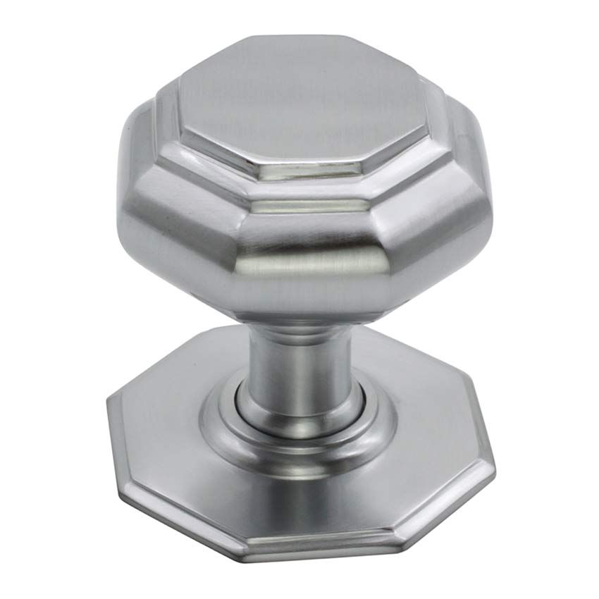 Picture of Large Octagonal Centre Door Knob In Satin Chrome - SB2201SC