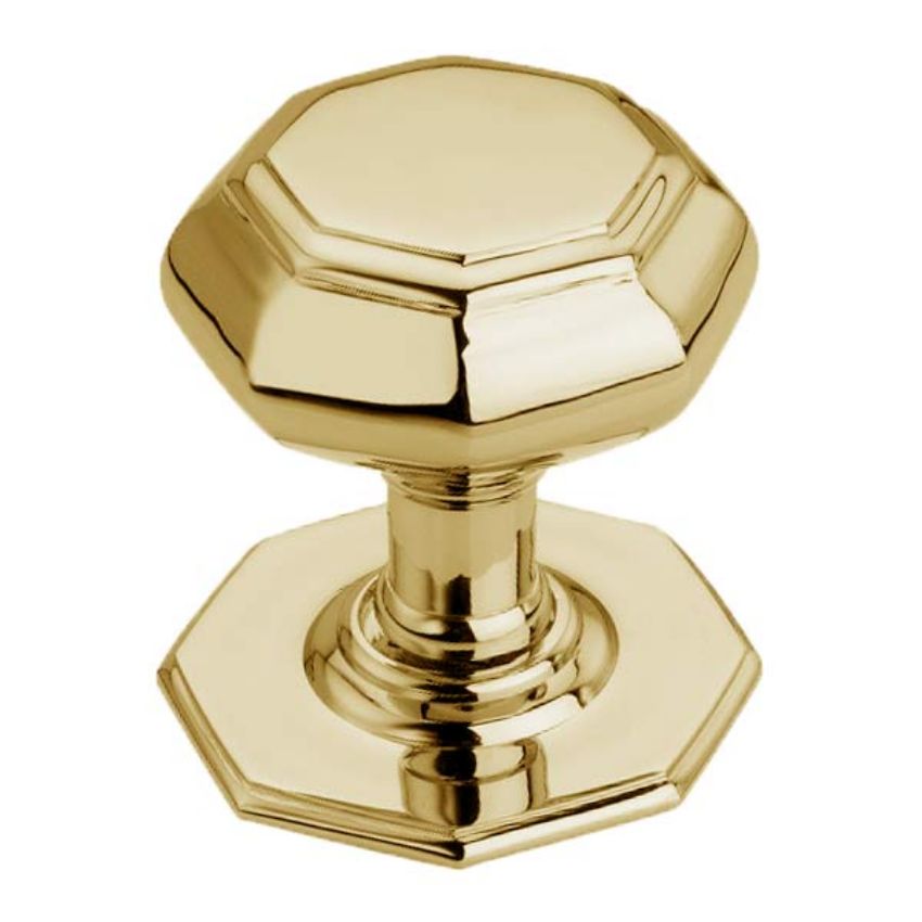 Picture of Large Octagonal Centre Door Knob In Polished Brass - SB2201PB