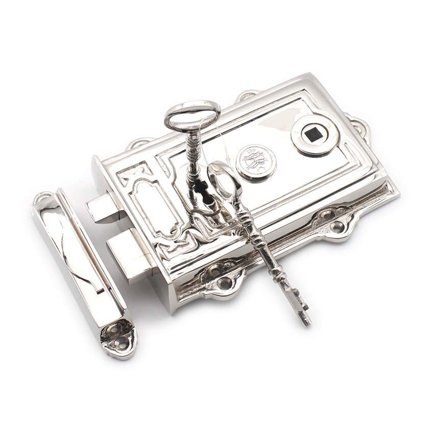 Picture of Davenport Rim Lock In Polished Nickel - SB7101PN