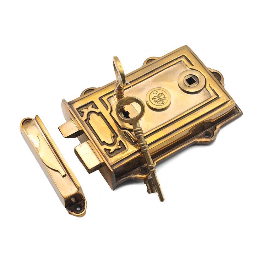 Picture of Davenport Rim Lock In Aged Brass - SB7101AB