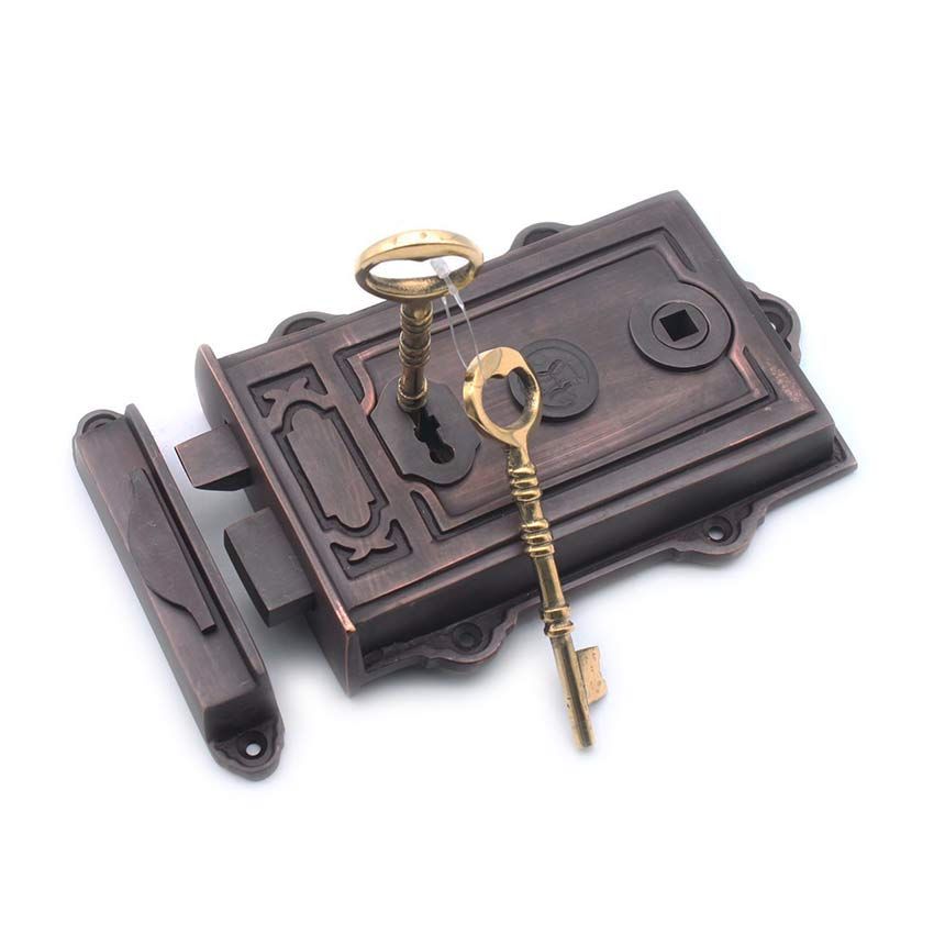 Picture of Davenport Rim Lock In Aged Bronze - SB7101ABZ