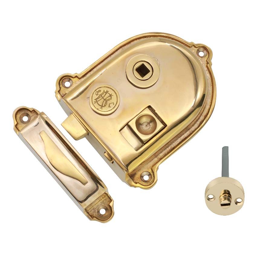 Picture of Cromwell Rim Latch In Unlacquered Polished Brass - SB7105PBUL