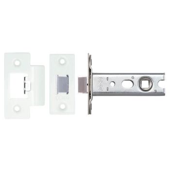 Heavy sprung quality tubular latch In Powder-Coat White