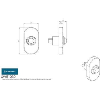 Picture of Stainless Steel Oblong Bell Push - SWE1030SSS