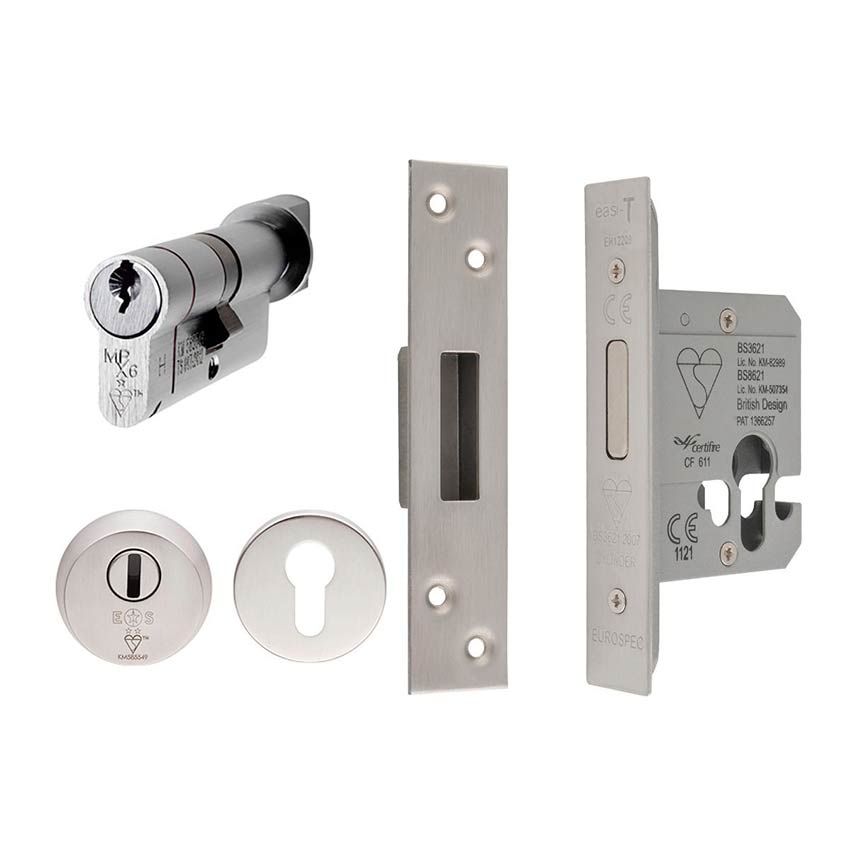 Picture of British Standard Cylinder/Turn Deadlock set - EDB5025/CT/SSS