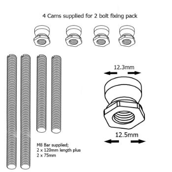 Picture of Fab & Fix Universal Fixing Kits - Back to Back Fixing Kit for Pull Handles - DAFK2PBB