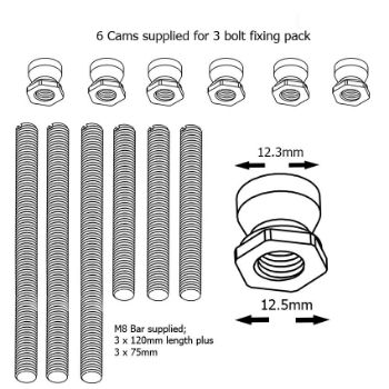 Picture of Fab & Fix Universal Fixing Kits - Back to Back Fixing Kit for Pull Handles - DAFK2PBB