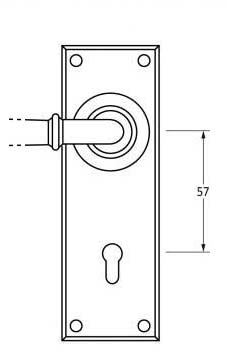Lock door handle dimensions to keyhole